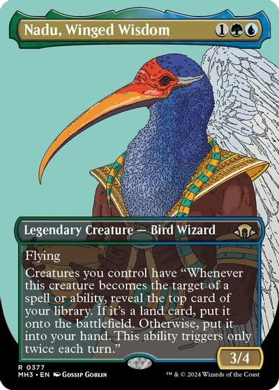 Nadu Winged Wisdom Borderless Modern Horizons 3 Magic card