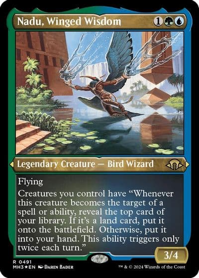 Nadu Winged Wisdom Foil Etched Modern Horizons 3 Magic card