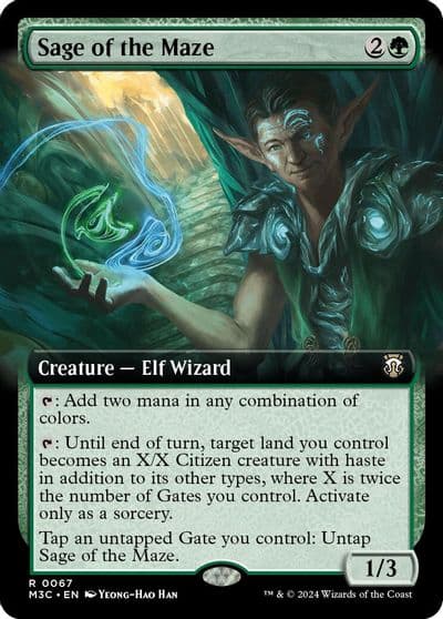 Sage of the Maze Extended Art Ripple Foil Commander: Modern Horizons 3 Magic card