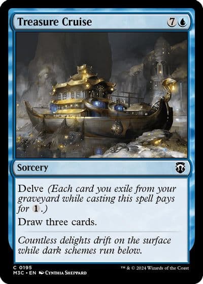 Treasure Cruise Ripple Foil Commander: Modern Horizons 3 Magic card
