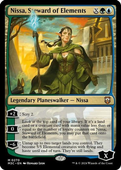 Nissa Steward of Elements Ripple Foil Commander: Modern Horizons 3 Magic card