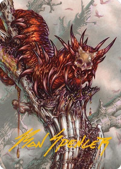 Grist Voracious Larva Art Card Gold Stamped Signature Art Series: Modern Horizons 3 Magic card
