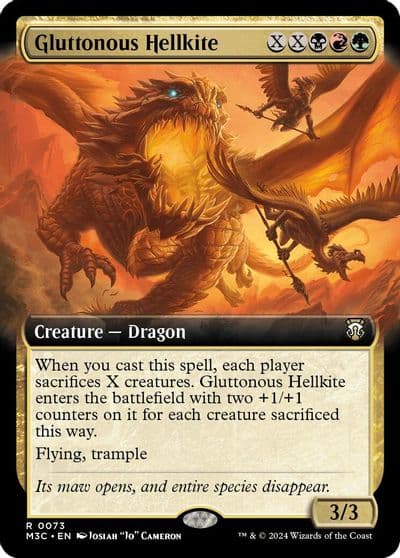 Gluttonous Hellkite Extended Art Ripple Foil Commander: Modern Horizons 3 Magic card