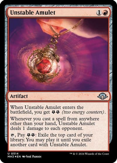 Unstable Amulet Ripple Foil Modern Horizons 3 Magic card