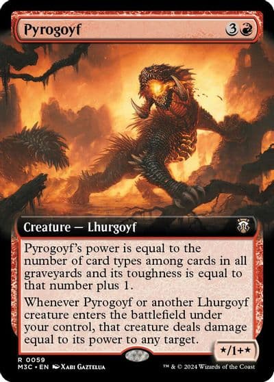 Pyrogoyf Extended Art Commander: Modern Horizons 3 Magic card
