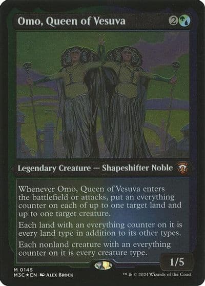 Omo Queen of Vesuva Display Commander Thick Stock Commander: Modern Horizons 3 Magic card