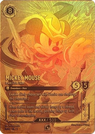 Mickey Mouse Brave Little Tailor Serial Numbered Disney Lorcana Promo Cards Lorcana card