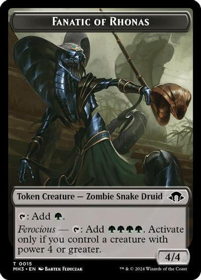 Fanatic of Rhonas Energy Reserve Double Sided Token Modern Horizons 3 Magic card