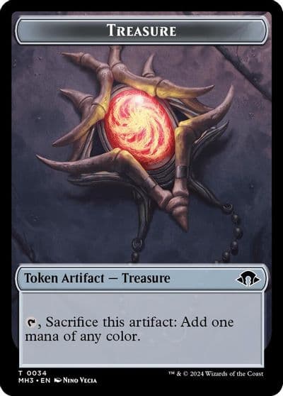 Treasure Energy Reserve Double Sided Token Modern Horizons 3 Magic card