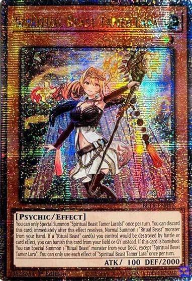 Spiritual Beast Tamer Lara Quarter Century Secret Rare Battles of Legend: Terminal Revenge Yu-Gi-Oh! card