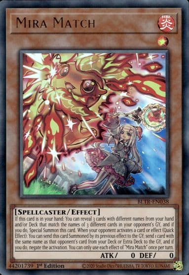 Mira Match Battles of Legend: Terminal Revenge Yu-Gi-Oh! card
