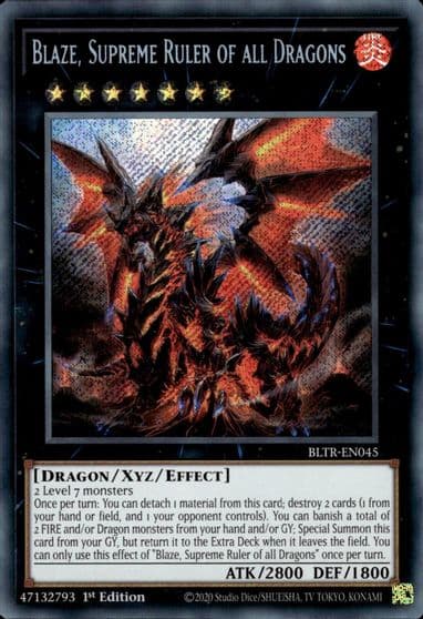 Blaze Supreme Ruler of all Dragons Battles of Legend: Terminal Revenge Yu-Gi-Oh! card