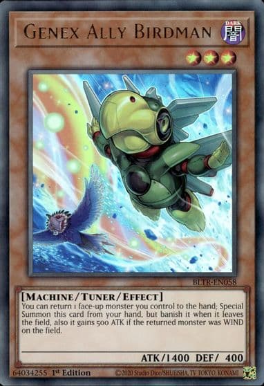 Genex Ally Birdman Alternate Art Battles of Legend: Terminal Revenge Yu-Gi-Oh! card