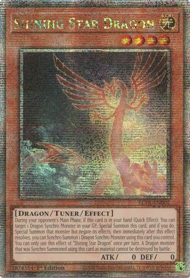 Shining Star Dragon Quarter Century Secret Rare Battles of Legend: Terminal Revenge Yu-Gi-Oh! card