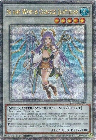 Ib the World Chalice Justiciar Quarter Century Secret Rare Battles of Legend: Terminal Revenge Yu-Gi-Oh! card