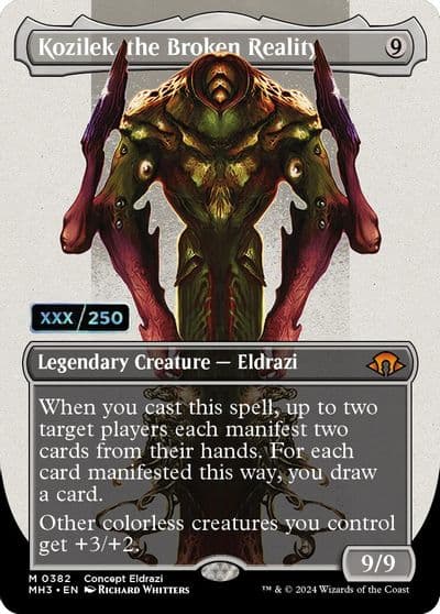 Kozilek the Broken Reality Borderless Serial Numbered Modern Horizons 3 Magic card
