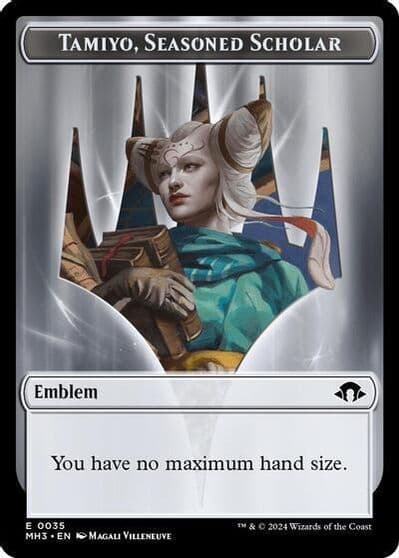 Emblem Tamiyo Seasoned Scholar Modern Horizons 3 Magic card