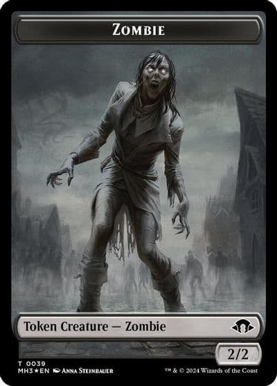 Zombie Ripple Foil Insect 0027 Double Sided Token Modern Horizons 3 Magic card