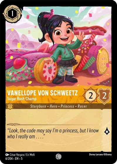 Vanellope von Schweetz Sugar Rush Champ Shimmering Skies Lorcana card