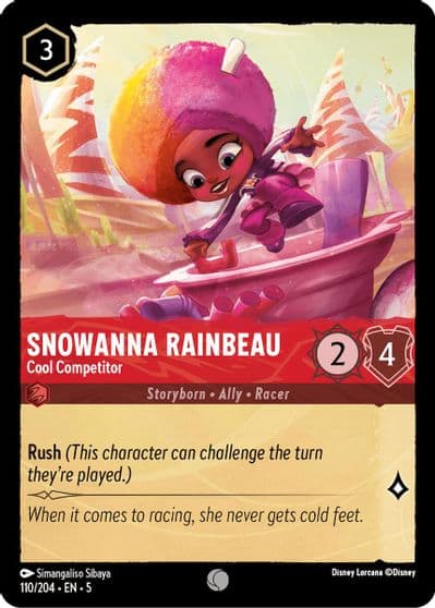 Snowanna Rainbeau Cool Competitor Shimmering Skies Lorcana card