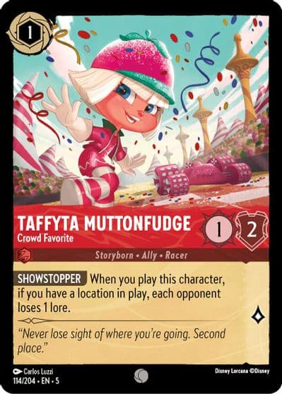 Taffyta Muttonfudge Crowd Favorite Shimmering Skies Lorcana card