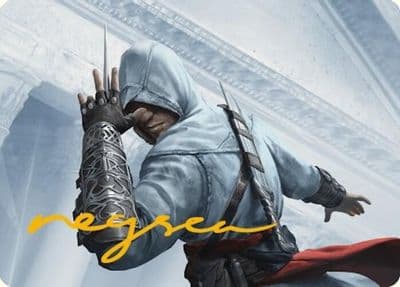 Altair Ibn LaAhad Art Card Gold Stamped Signature Art Series: Universes Beyond: Assassin's Creed Magic card