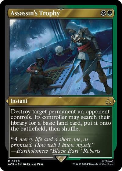 Assassins Trophy Foil Etched Universes Beyond: Assassin's Creed Magic card