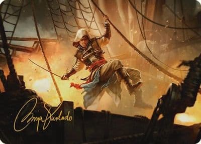 Edward Kenway Art Card Gold Stamped Signature Art Series: Universes Beyond: Assassin's Creed Magic card