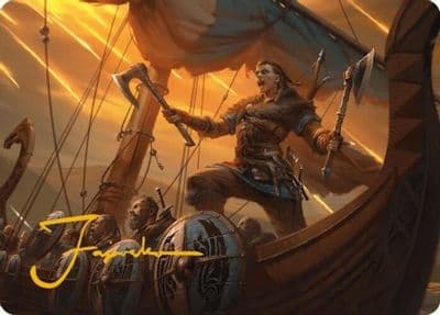 Eivor Battle Ready Art Card Gold Stamped Signature Art Series: Universes Beyond: Assassin's Creed Magic card