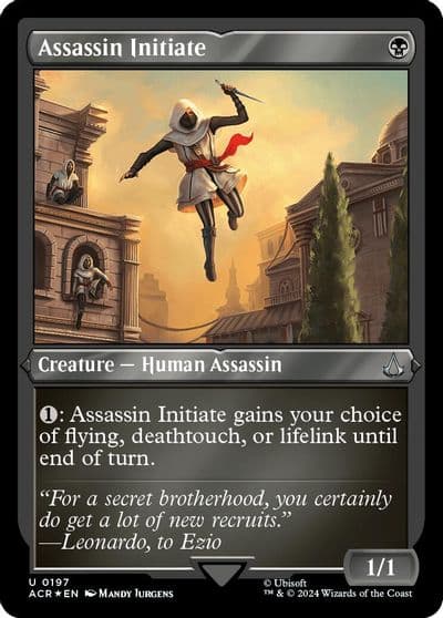Assassin Initiate Foil Etched Universes Beyond: Assassin's Creed Magic card