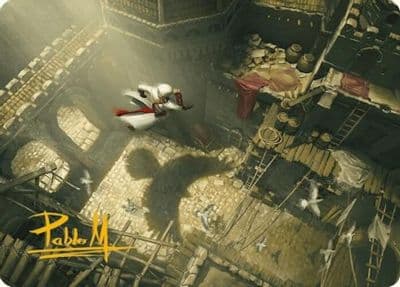 Rooftop Bypass Art Card Gold Stamped Signature Art Series: Universes Beyond: Assassin's Creed Magic card