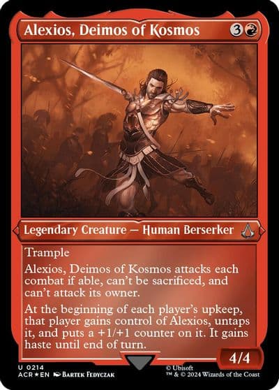 Alexios Deimos of Kosmos Foil Etched Universes Beyond: Assassin's Creed Magic card