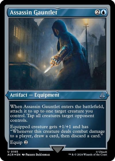 Assassin Gauntlet Foil Etched Universes Beyond: Assassin's Creed Magic card