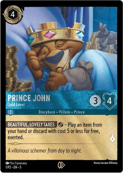 Prince John Gold Lover Disney Lorcana Promo Cards Lorcana card
