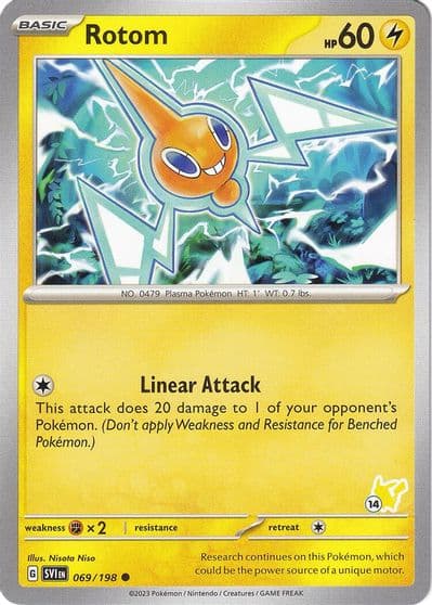 Rotom - Pikachu 14 Battle Academy 2024 Pokemon card
