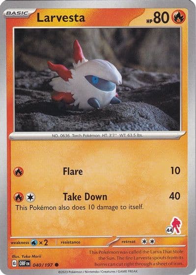 Larvesta - Armarouge 44 Battle Academy 2024 Pokemon card