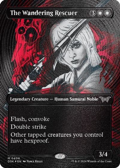 The Wandering Rescuer Showcase Textured Foil Duskmourn: House of Horror Magic card