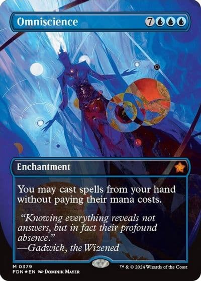 Omniscience Borderless Mana Foil Foundations Magic card