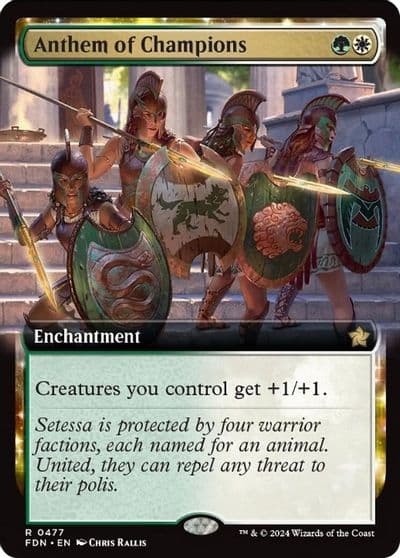 Anthem of Champions Extended Art Foundations Magic card