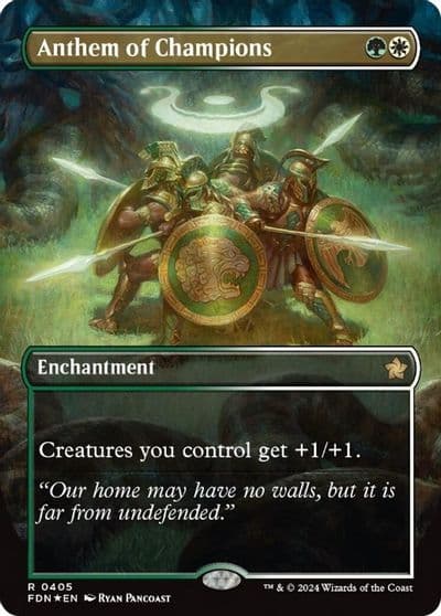 Anthem of Champions Borderless Mana Foil Foundations Magic card