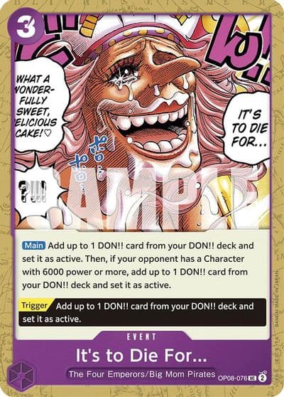 Its to Die For Two Legends One Piece card