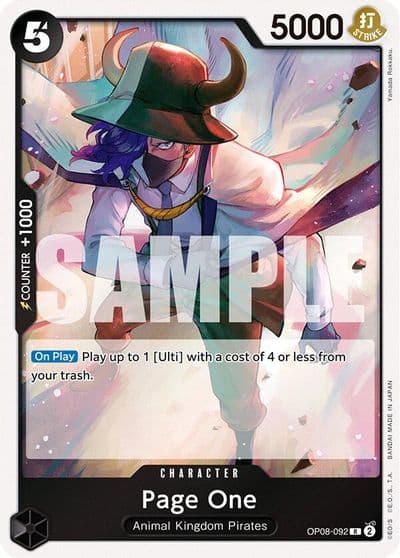 Page One Two Legends One Piece card