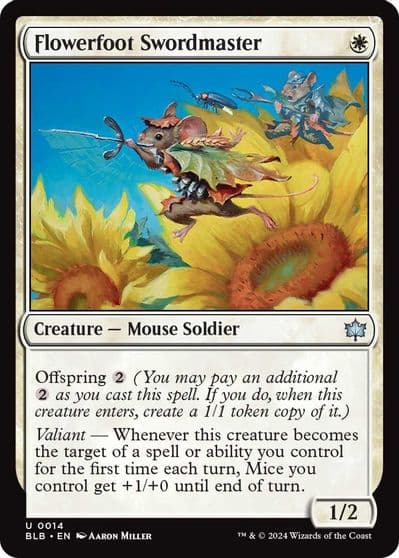Flowerfoot Swordmaster Bloomburrow Magic card