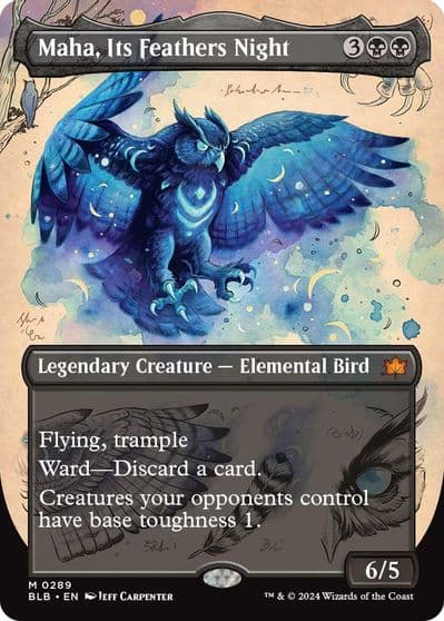 Maha Its Feathers Night Borderless Bloomburrow Magic card