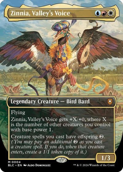 Zinnia Valleys Voice Borderless Commander: Bloomburrow Magic card