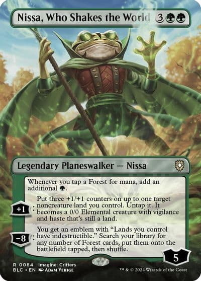 Nissa Who Shakes the World Borderless Commander: Bloomburrow Magic card