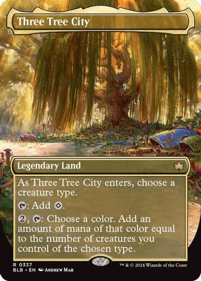 Three Tree City Borderless 0337 Bloomburrow Magic card