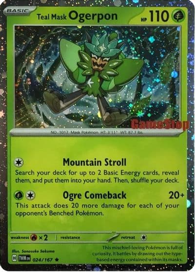 Teal Mask Ogerpon (Cosmos Holo) (Gamestop Exclusive) Miscellaneous Cards & Products Pokemon card