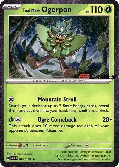 Teal Mask Ogerpon (Cosmos Holo) (EB Games Exclusive) Miscellaneous Cards & Products Pokemon card