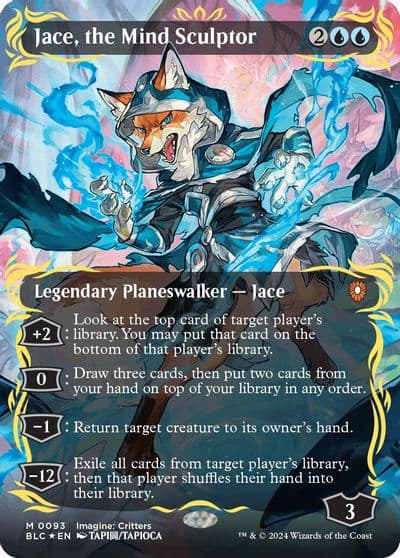 Jace the Mind Sculptor Borderless Raised Foil Commander: Bloomburrow Magic card
